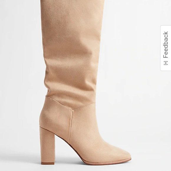 Express Slouchy Knee High Block Heel Boots - Picture 1 of 2